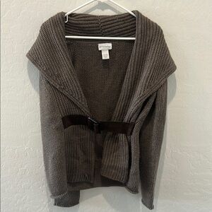 Soft Surroundings Cozy Brown Cardigan with Shawl Collar